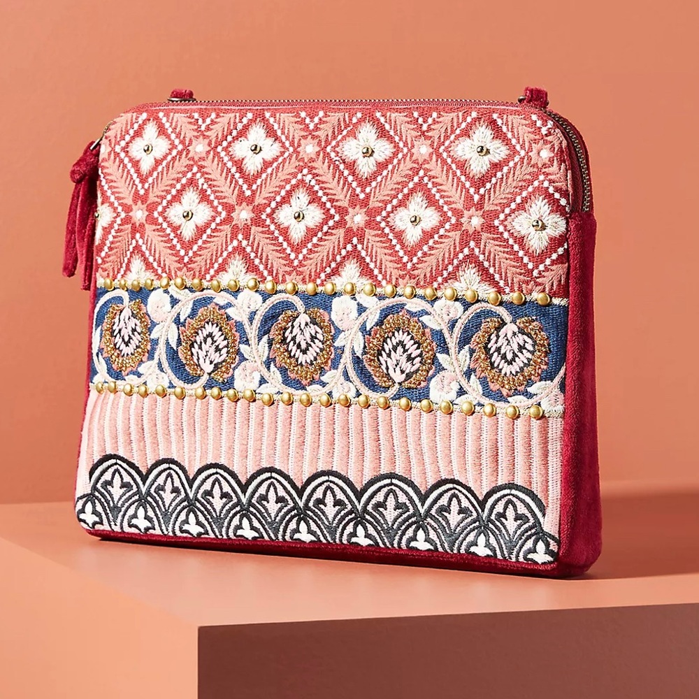 Deanna Embellished Crossbody Bag by Anthropologie, with beadwork (NWT)